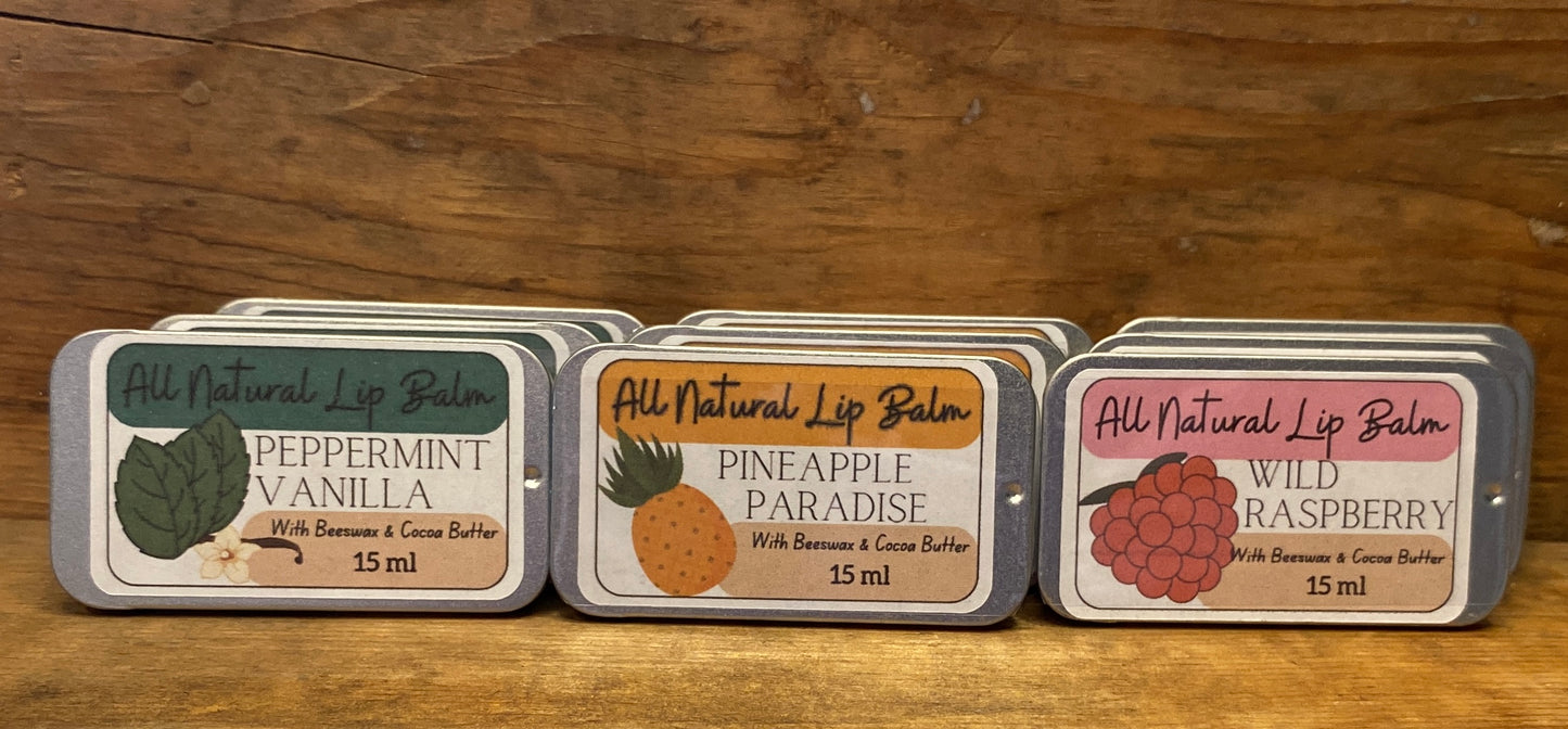 Lip Balm - All Natural Lip Balm with Locally Sourced Beeswax, Pasture Raised Lard and Cocoa Butter