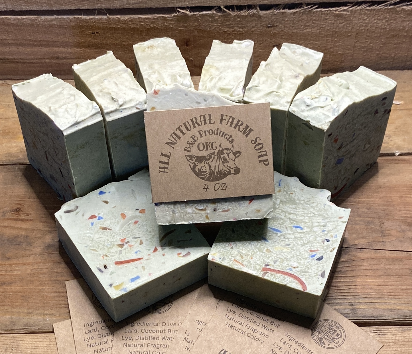 Lard Soap - Handmade Wild Sage Soap with Green Spirulina