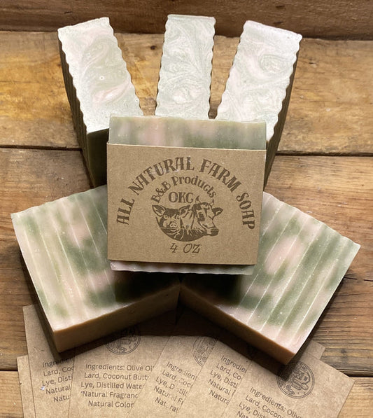 Handmade Cucumber Melon Soap with French Pink Clay and Green Spirulina