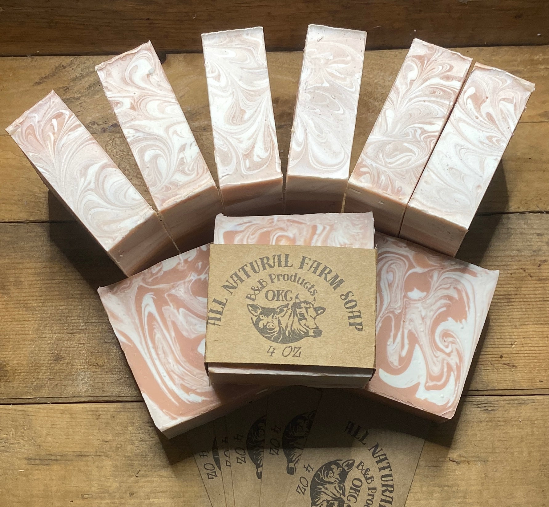 Peppermint soap with Cocoa Butter and French Pink Clay