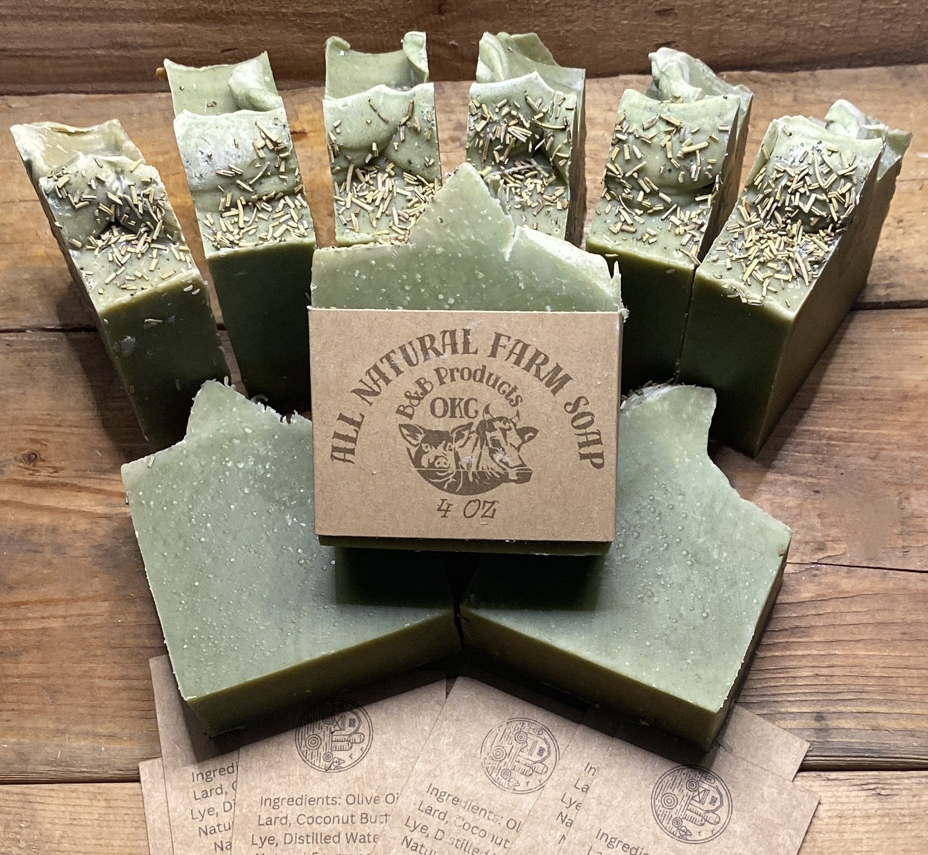 Tobacco and Bay Leaf Soap with Green Spirulina